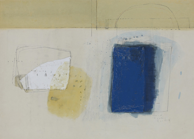 《異なる理解》パネルに和紙、油彩650×910㎜/2014